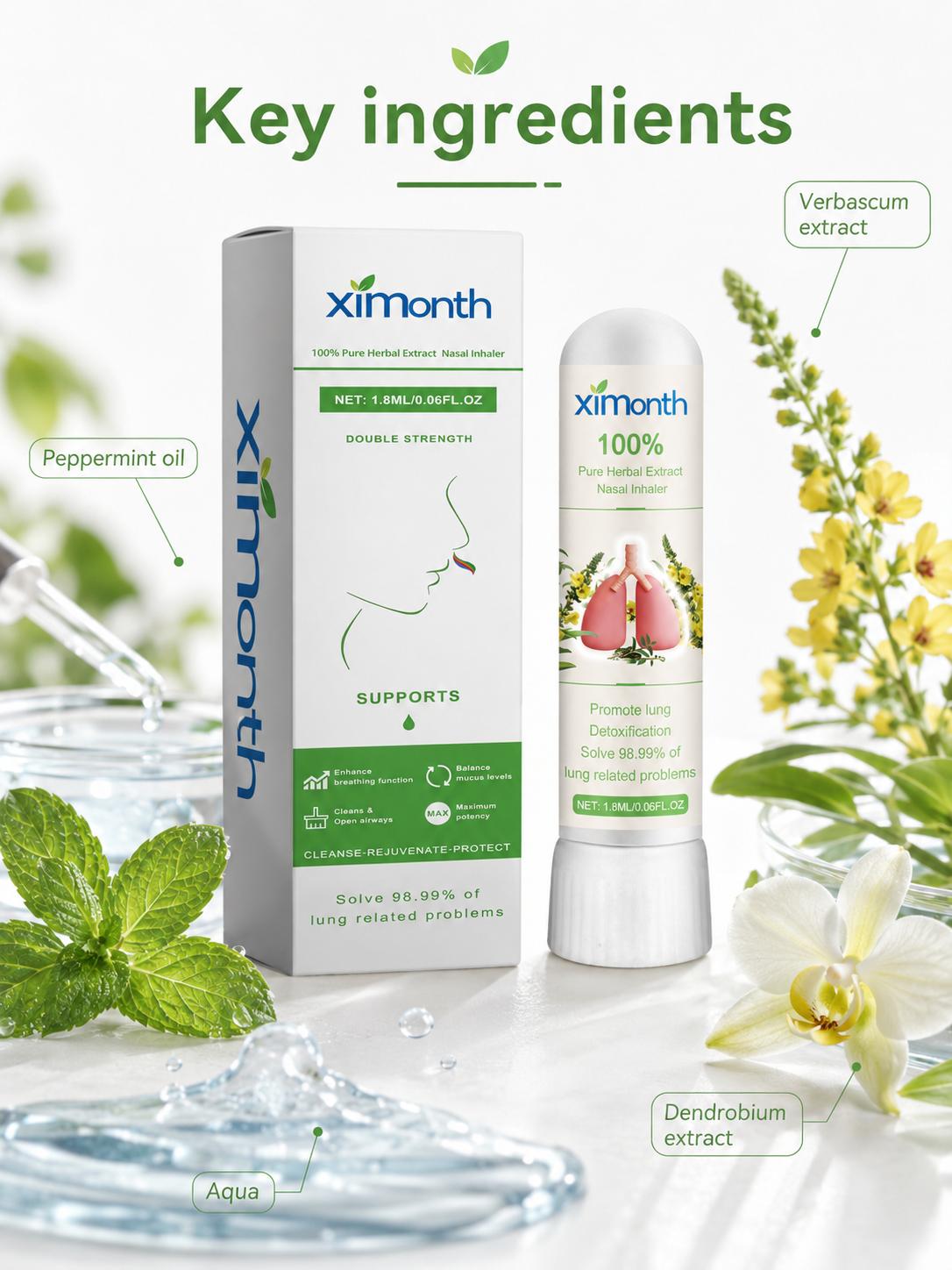 Herbal Nasal Inhaler — Deep Lung Detox & Respiratory Relief