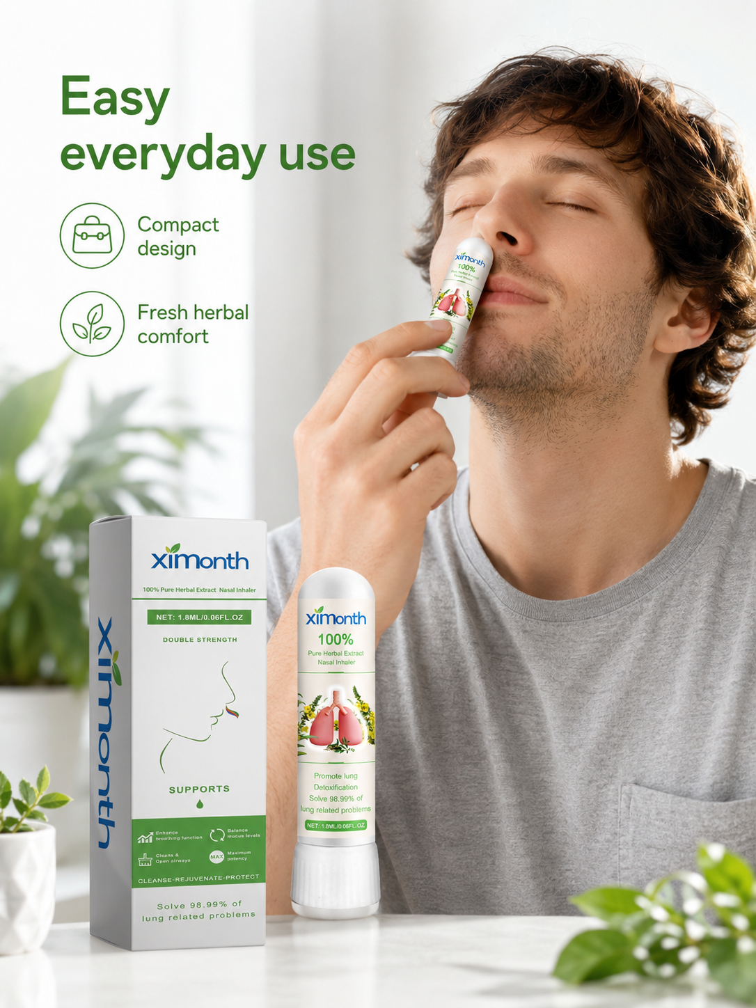 Herbal Nasal Inhaler — Deep Lung Detox & Respiratory Relief