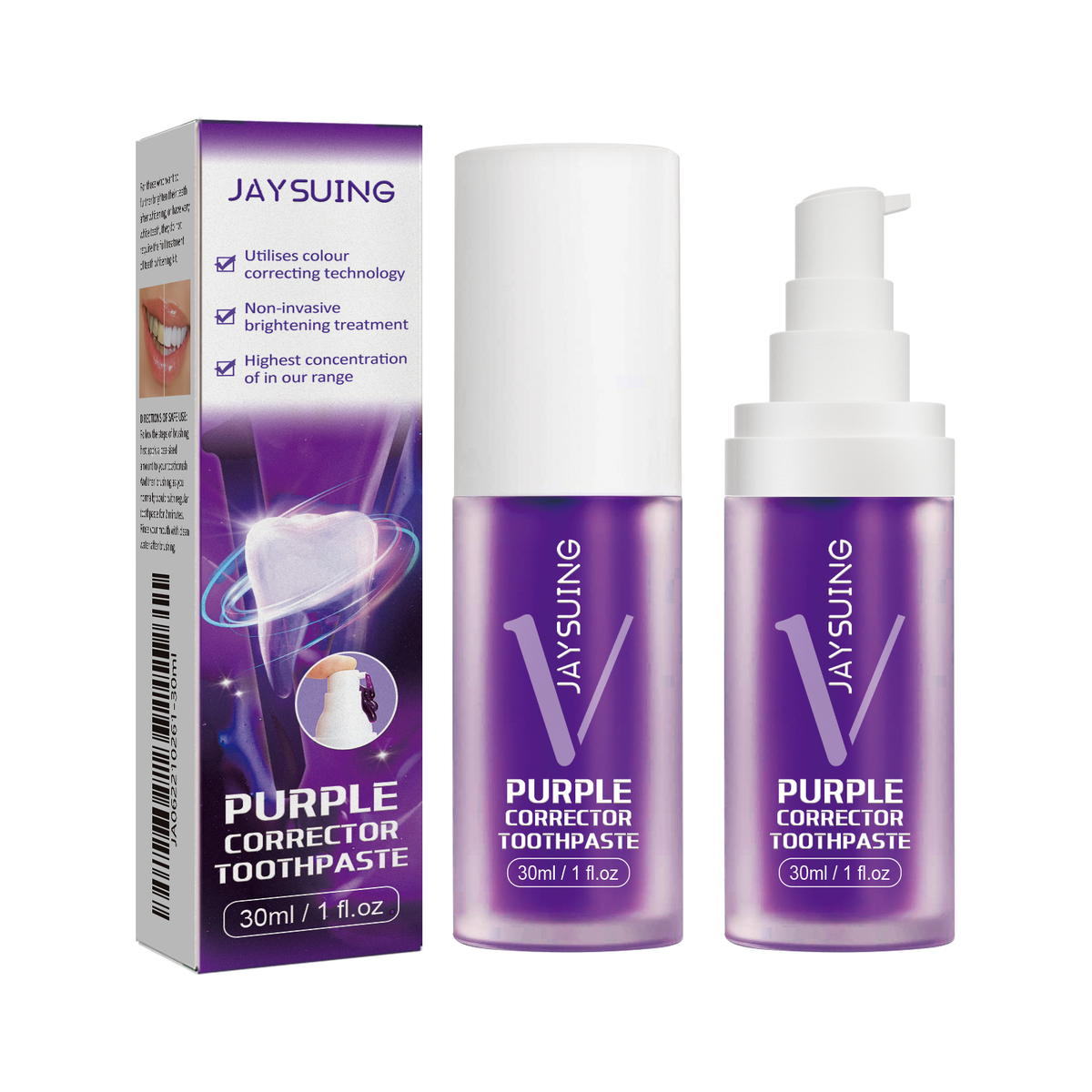 Purple Color-Correcting Toothpaste for Brighter Smiles