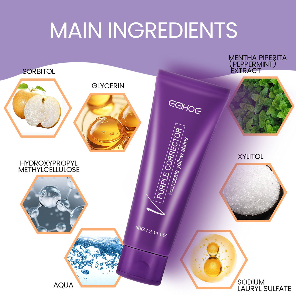 Purple Corrector Toothpaste for a Brighter Smile