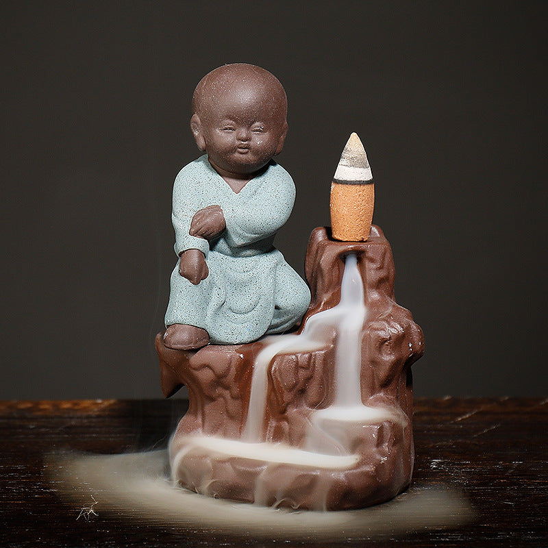 Backflow Incense Burner for a Waterfall-Like Smoke