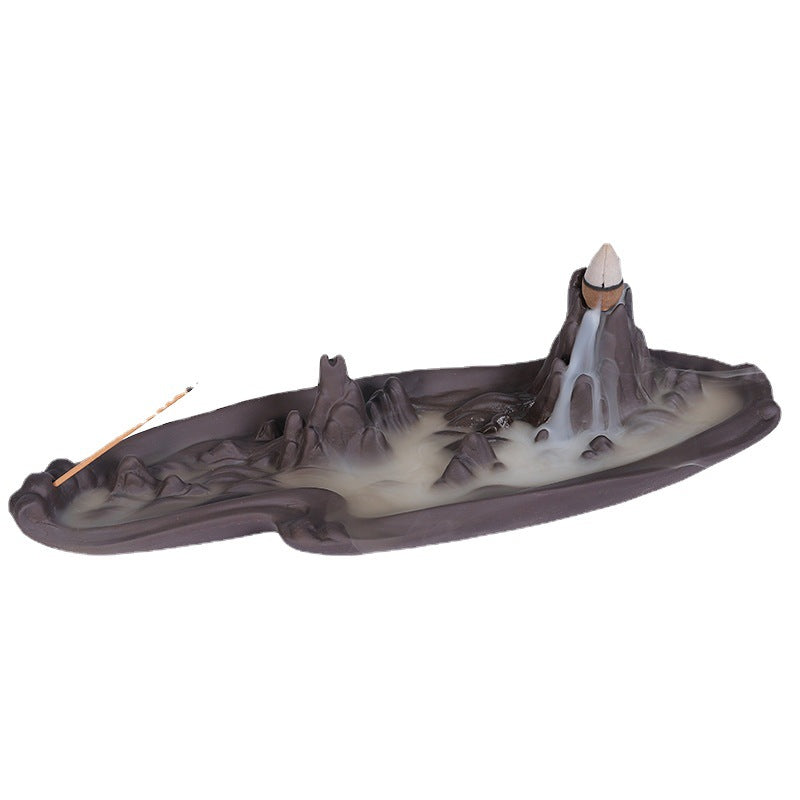 Purple Mountain Backflow Incense Burner for Ambiance