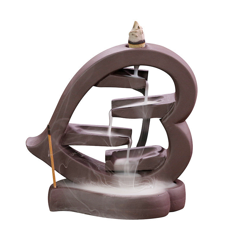 Backflow Incense Burner for Calming Waterfall Smoke