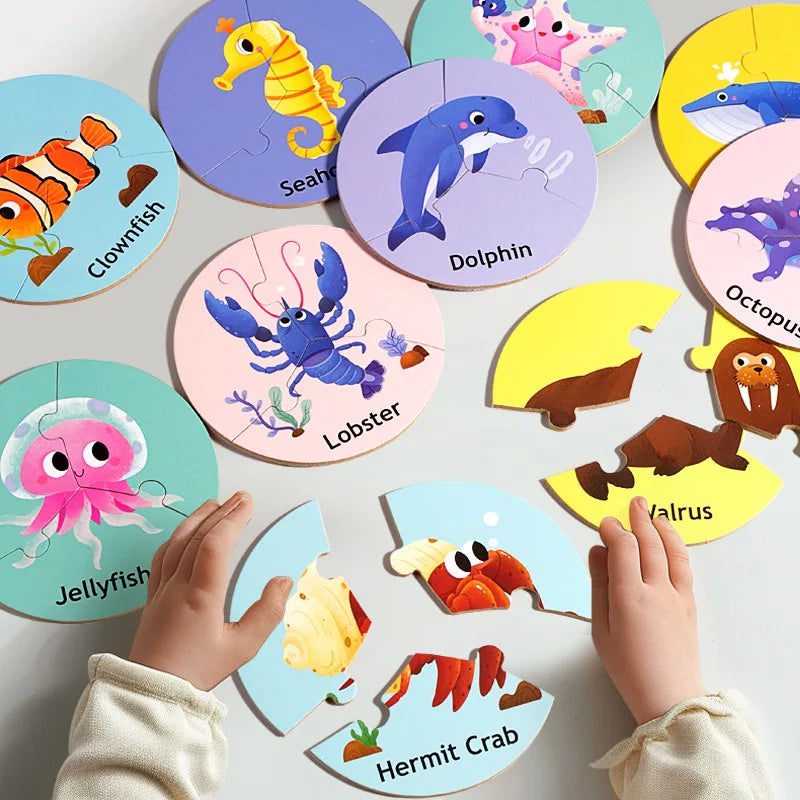 Wooden Animal Matching Puzzle for Playful Focus & Logic