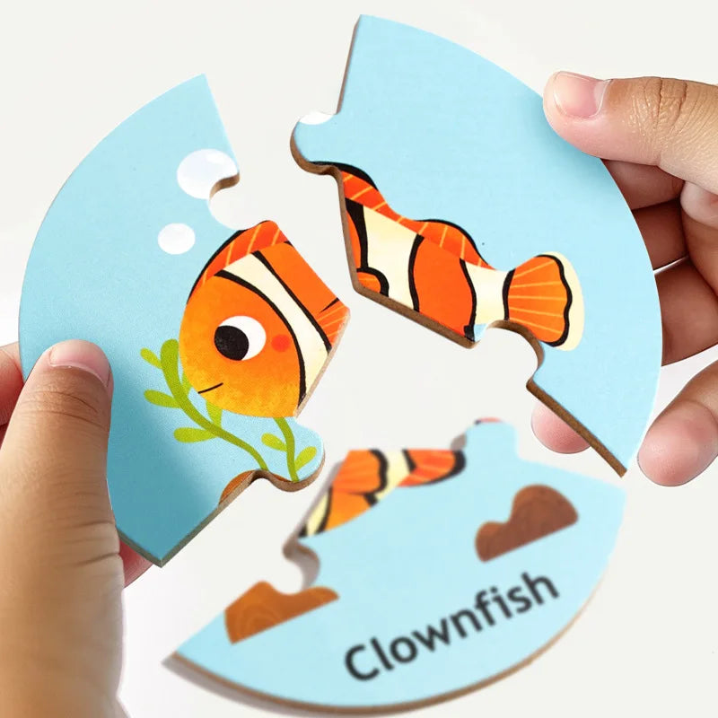 Wooden Animal Matching Puzzle for Playful Focus & Logic