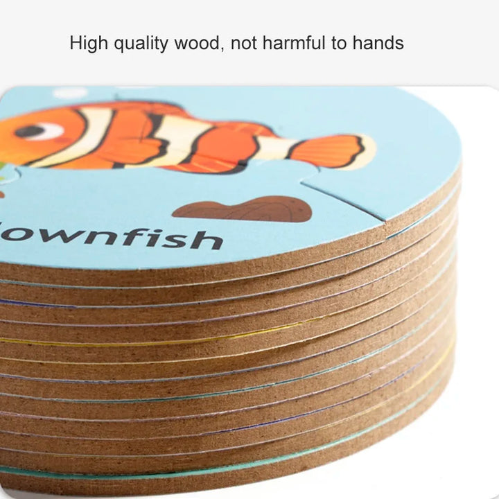 Wooden Animal Matching Puzzle for Playful Focus & Logic