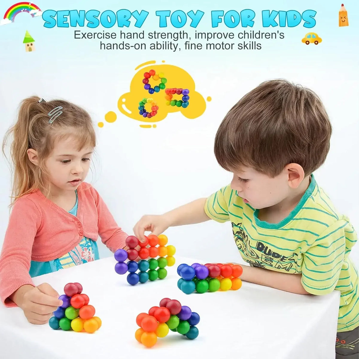 3D Puzzle Bead Ball for Screen-Free Creative Kids' Play
