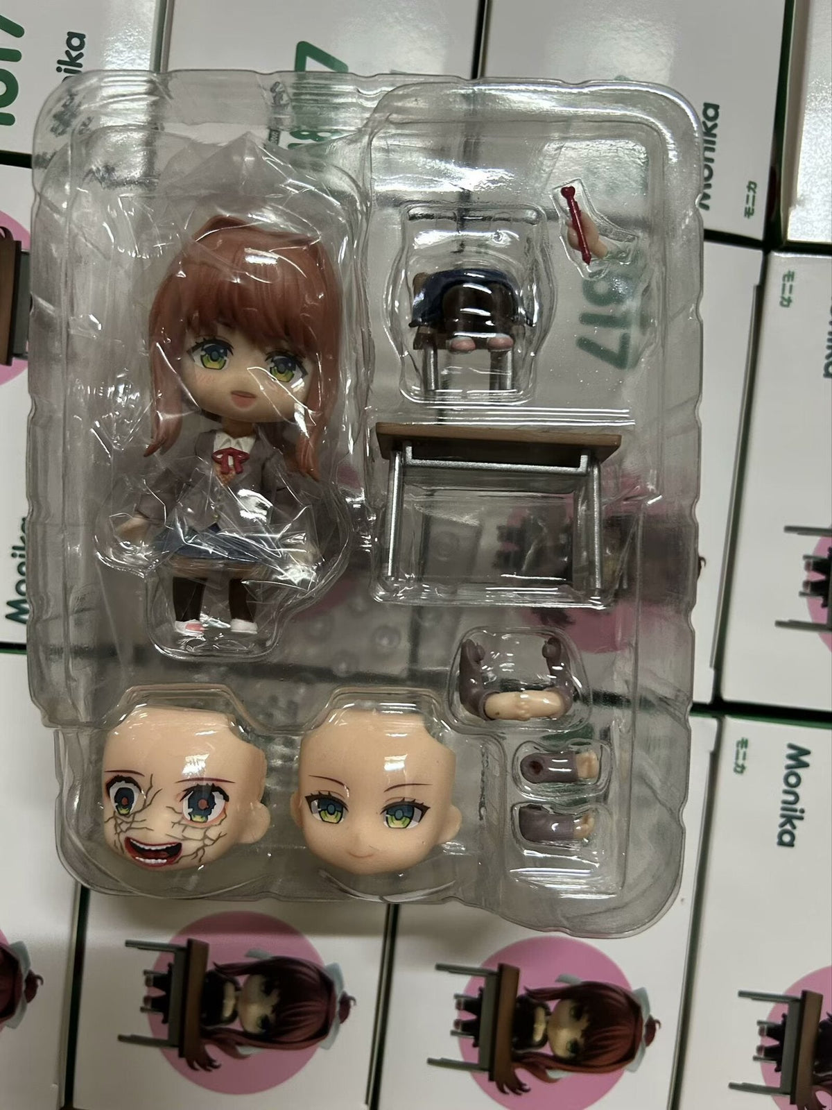 Monica Anime Figure with Face-Changing Classroom Scene