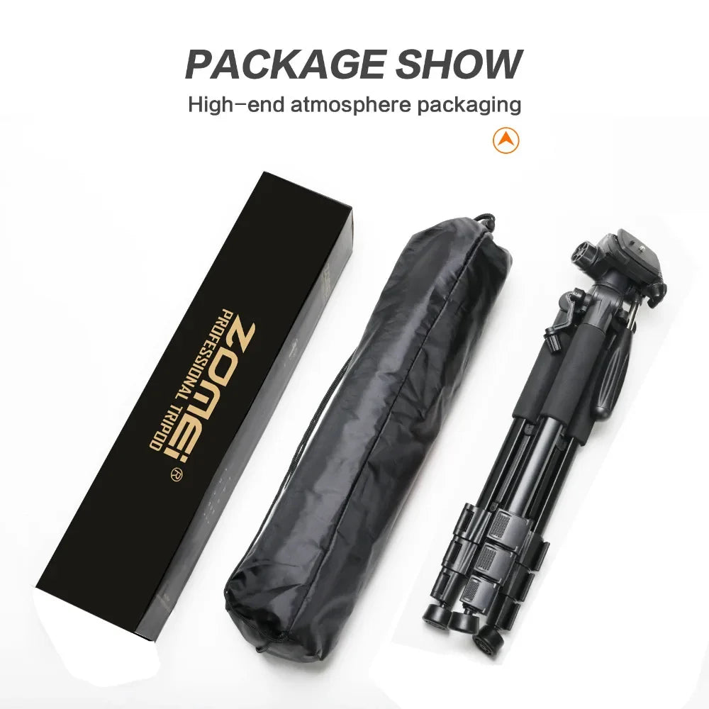 Aluminum Camera Tripod with Pan Head for DSLR Travel