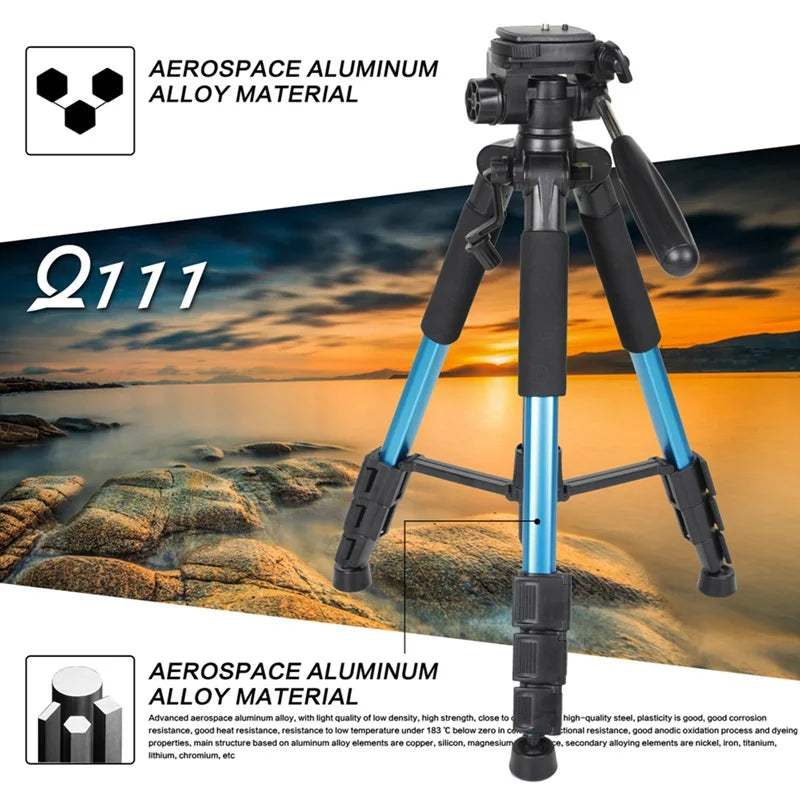 Aluminum Camera Tripod with Pan Head for DSLR Travel