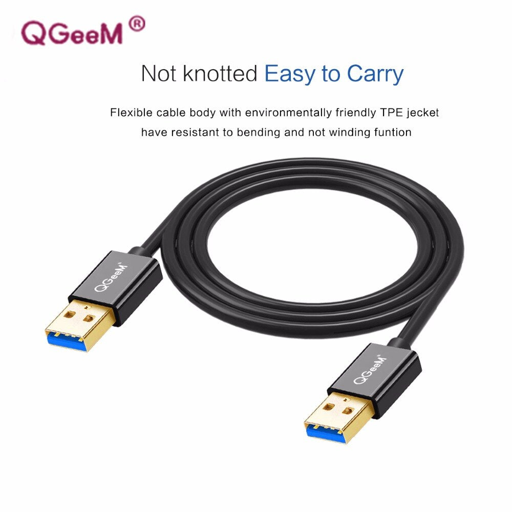 USB 3.0 Male to Male Extension Cable That Never Knots