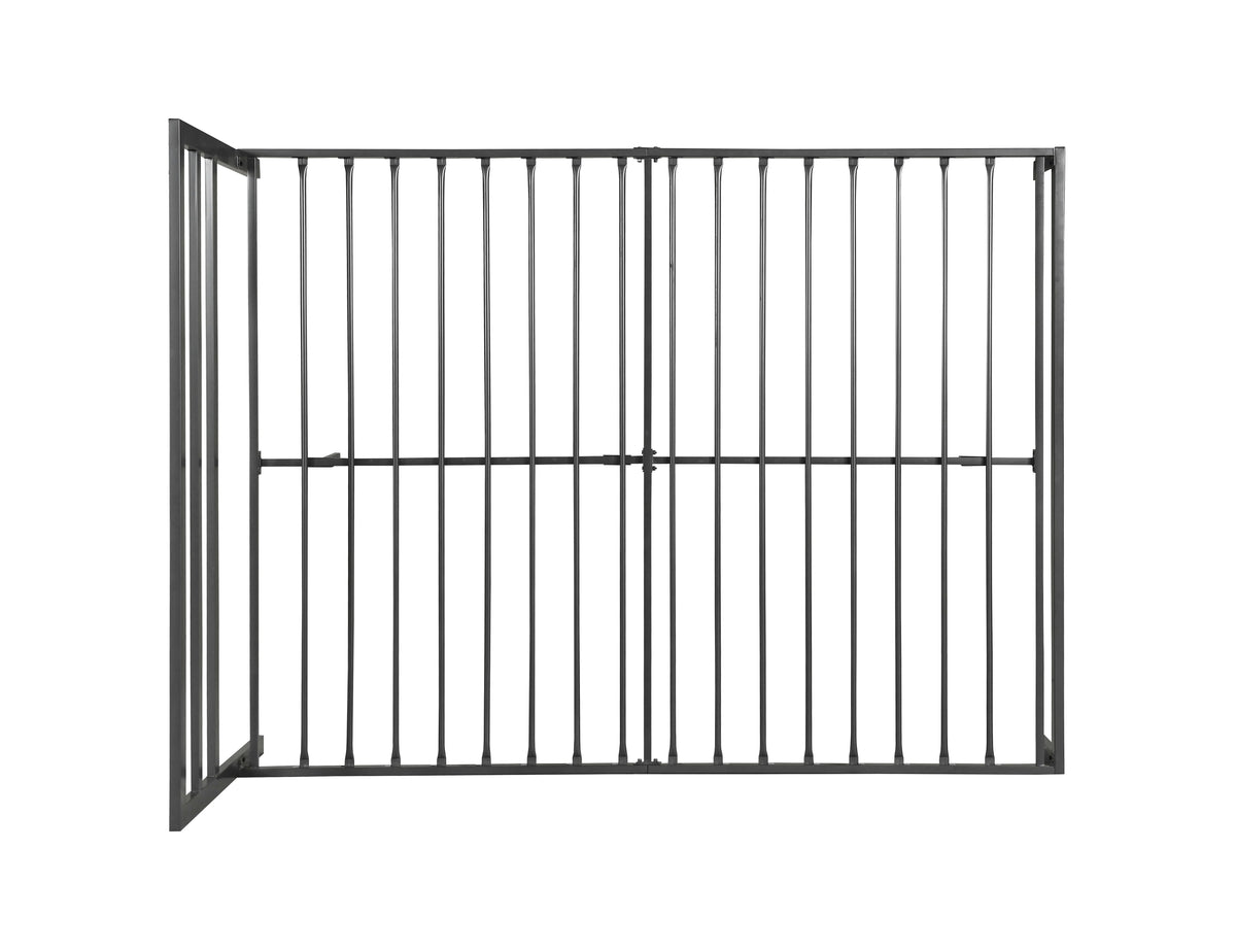Queen Metal Bed Frame with Headboard, Charcoal Grey