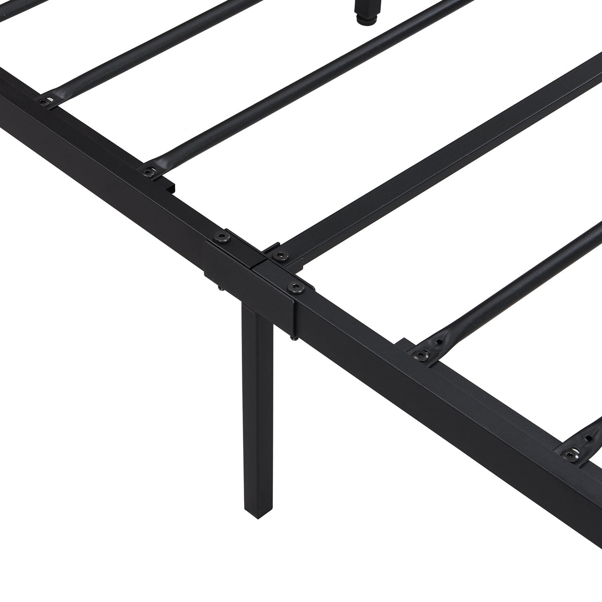 Queen Metal Platform Bed Frame with Headboard Shelf and USB