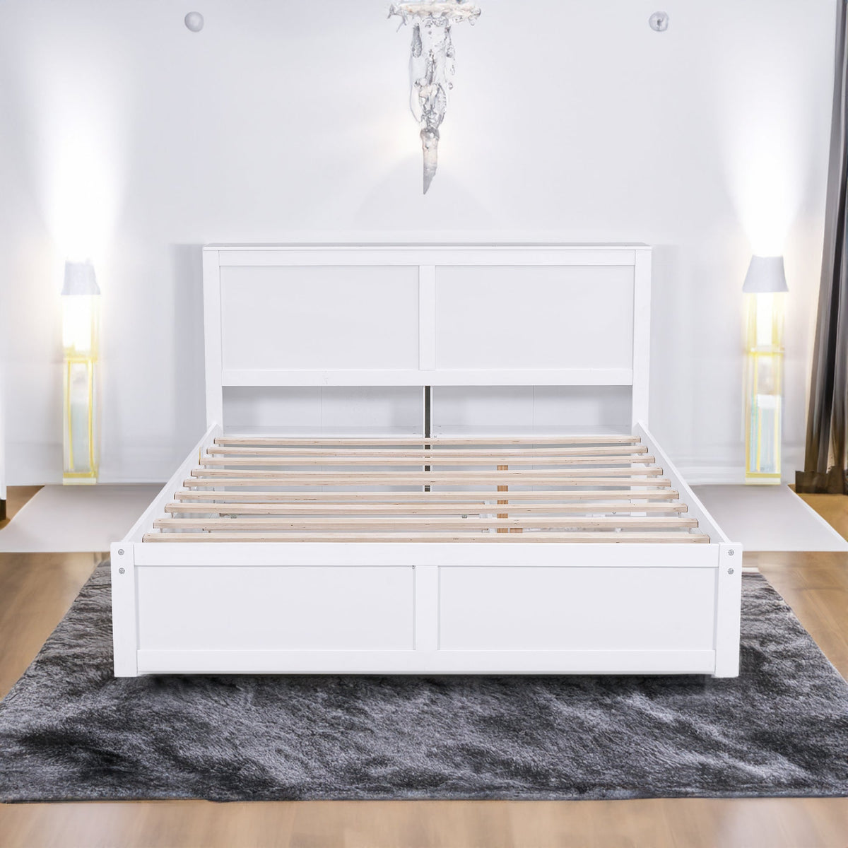 Queen Storage Bed with Twin XL Trundle & Bookshelves