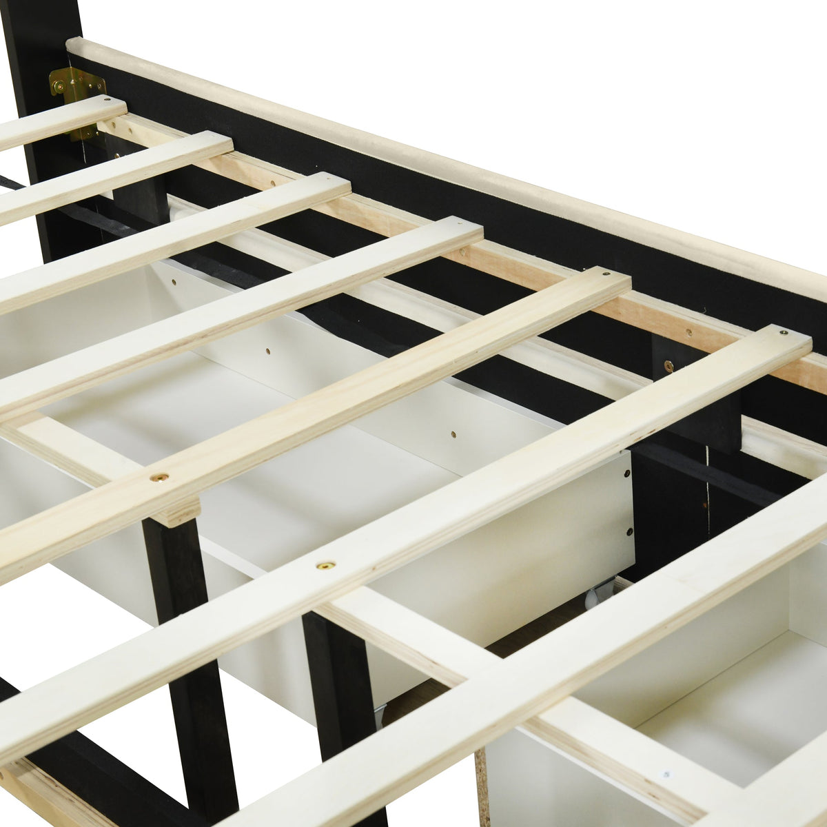 Queen Platform Bed with Storage Drawers and Trundle