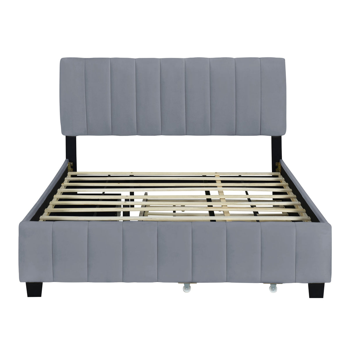 Queen Platform Bed with Drawers and Twin XL Trundle