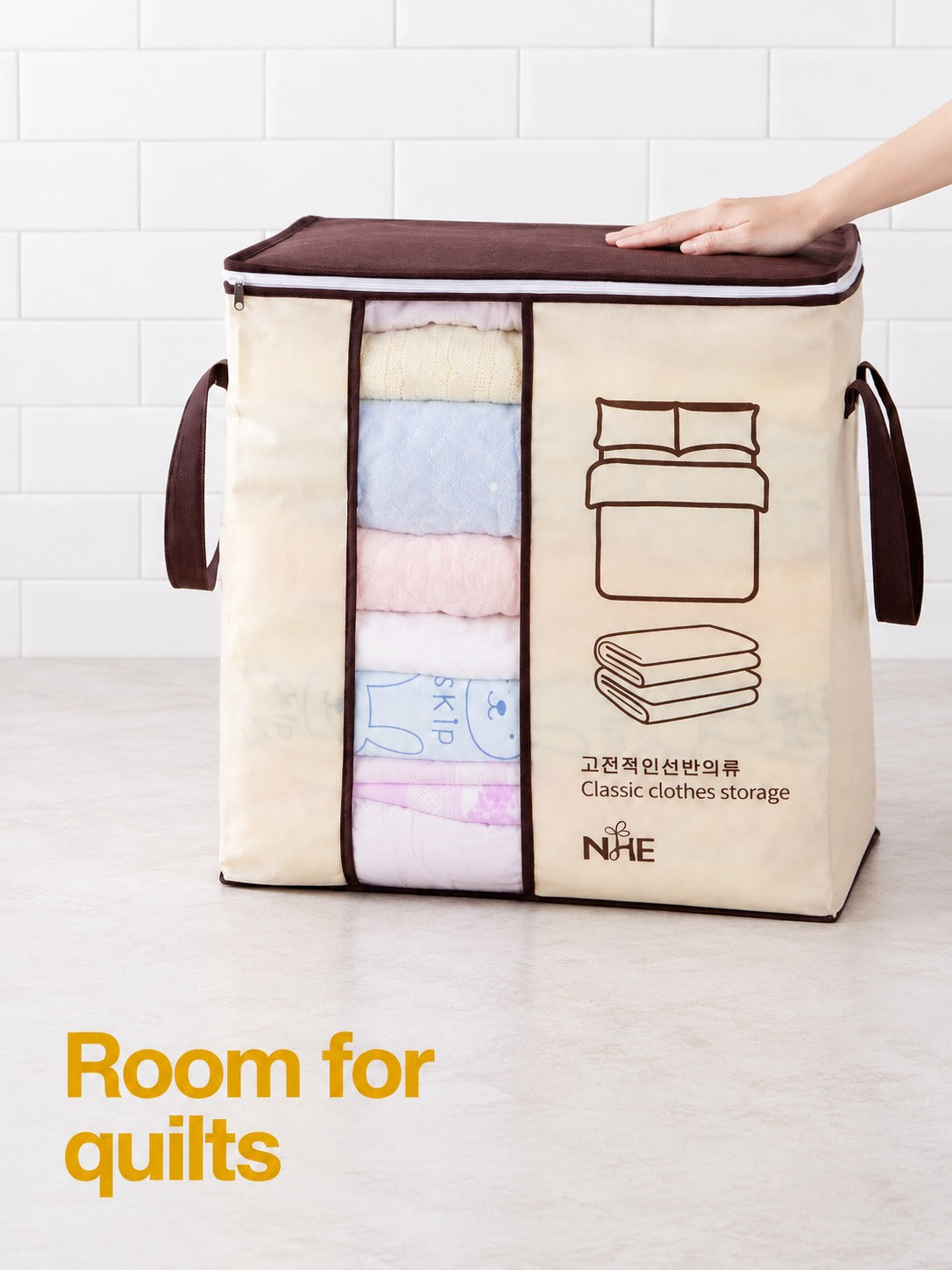 Quilt Storage Bag with Zipper and Clear Window