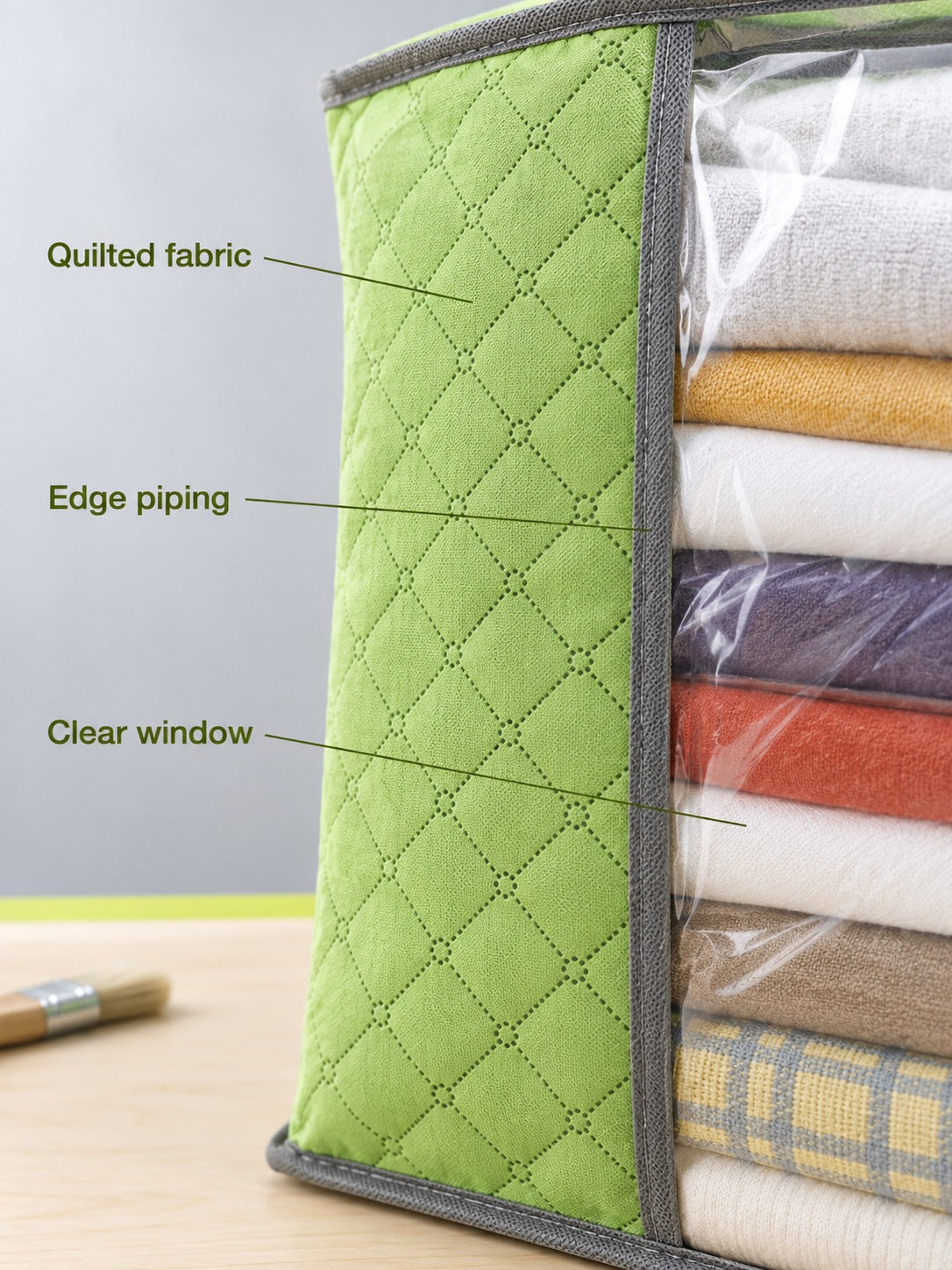 Quilted Under Bed Storage Bag With Clear Front Window