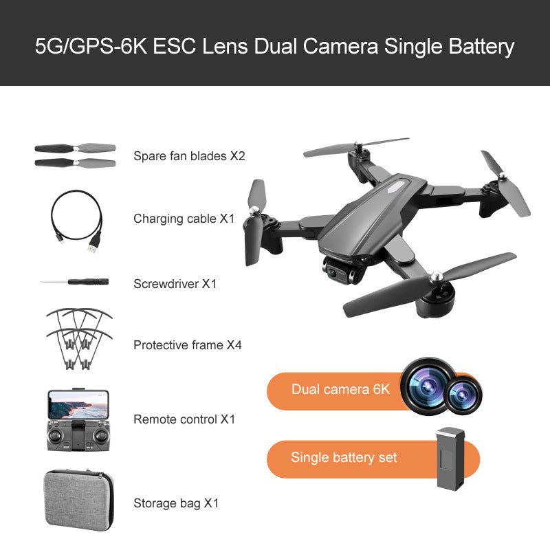Foldable GPS Drone with 6K Dual Camera and Auto Return