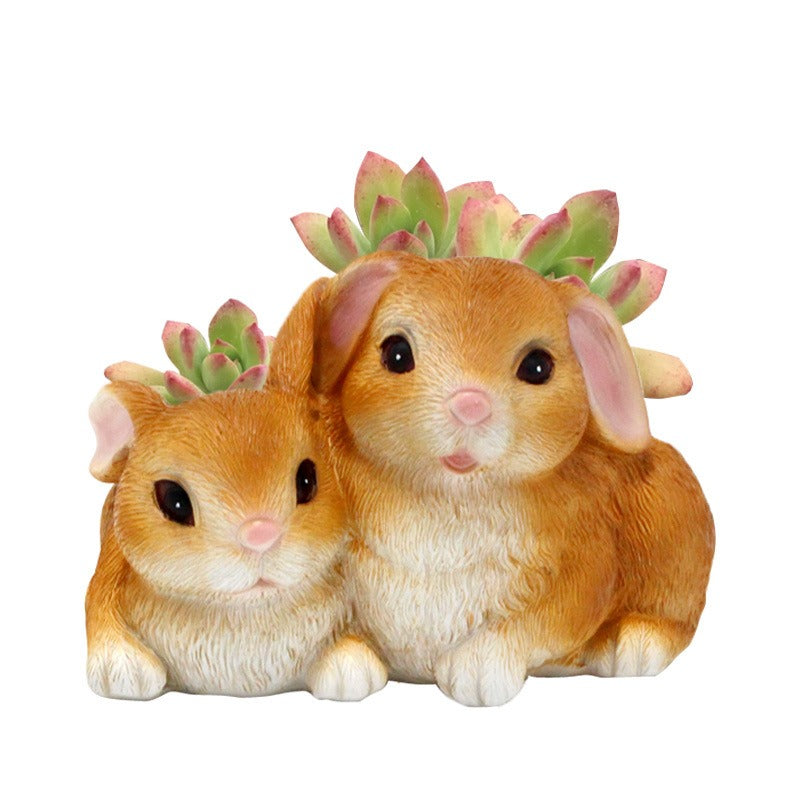 Rabbit Flowerpot Decor for Whimsical Garden Displays