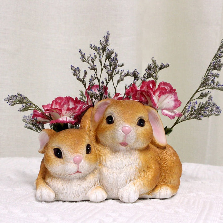 Rabbit Flowerpot Decor for Whimsical Garden Displays