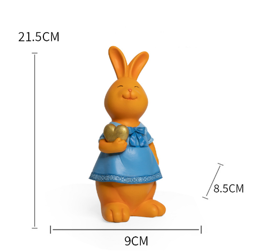 Rabbit Resin Figurine for Whimsical Tabletop Display
