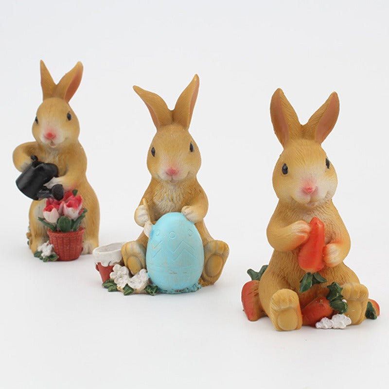 Rabbit Garden Ornaments 6-Pack for Whimsical Displays