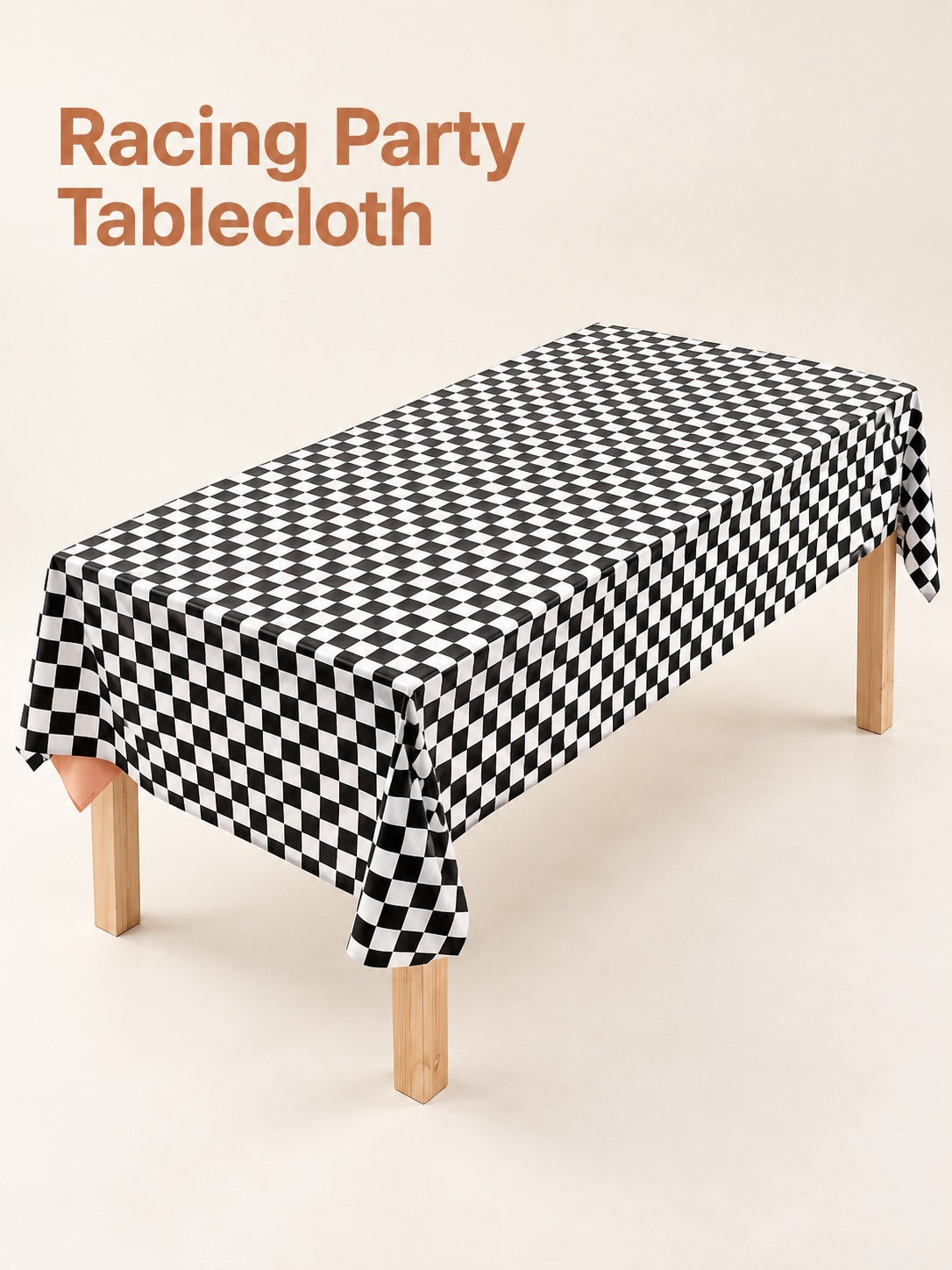 Racing Checkered Tablecloth, Disposable Birthday Party Cover