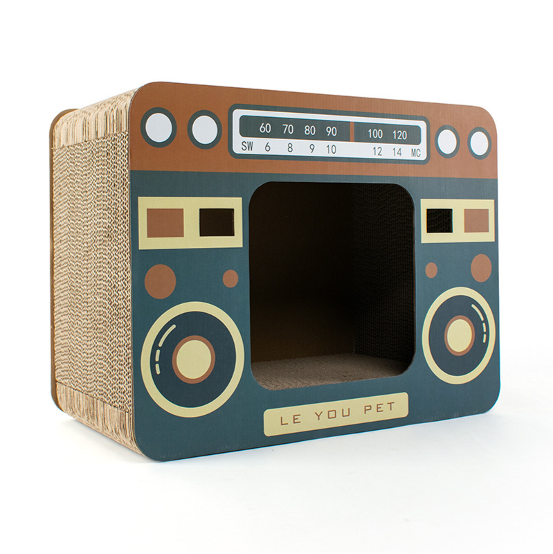 Cat Scratcher House With Cozy Retro Hideaway Design