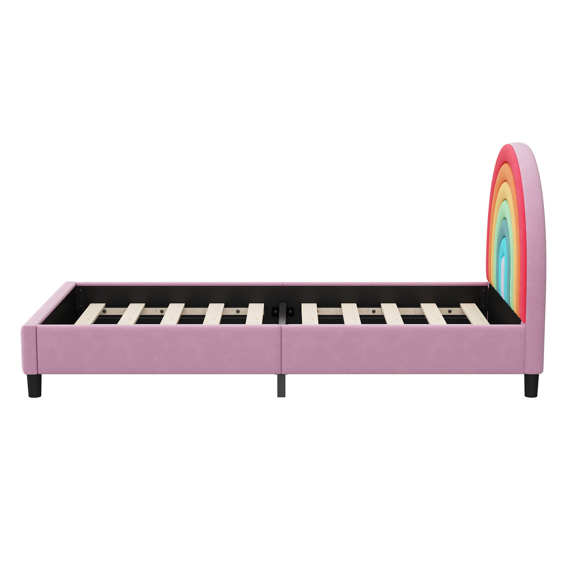 Rainbow Upholstered Twin Platform Bed for Kids & Teens