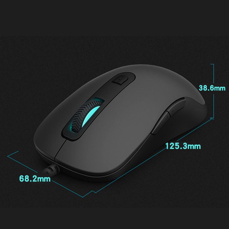 Wired Gaming Mouse with 3000 DPI and Glowing Scroll Wheel