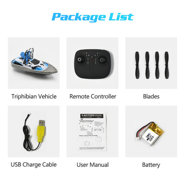 3-in-1 RC Boat Car Drone Toy for Action-Packed Fun