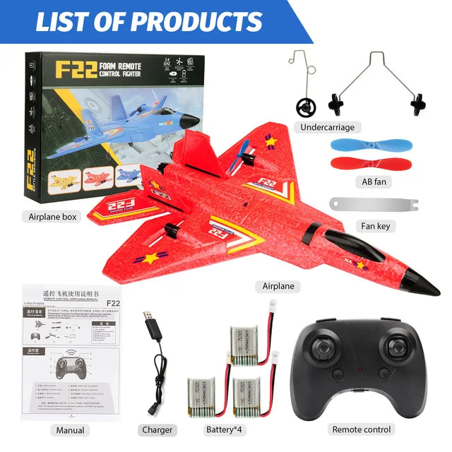 RC F22 Raptor Airplane With Night Flight LED Lights