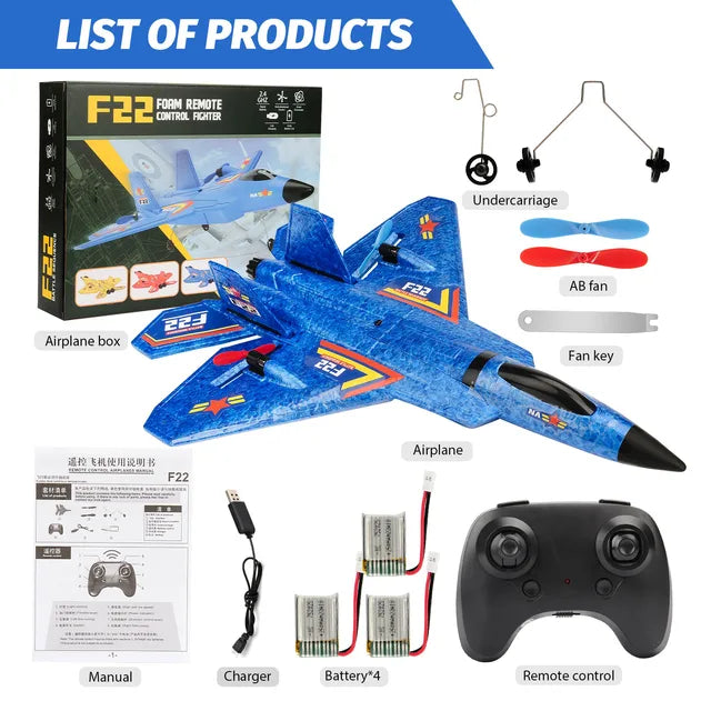 RC F22 Raptor Airplane With Night Flight LED Lights
