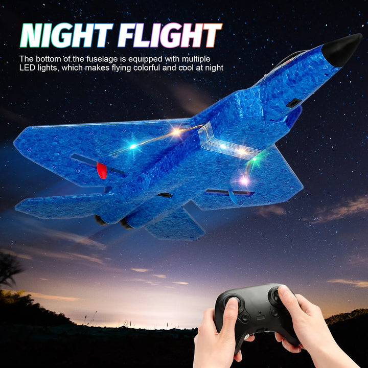 RC F22 Raptor Airplane With Night Flight LED Lights