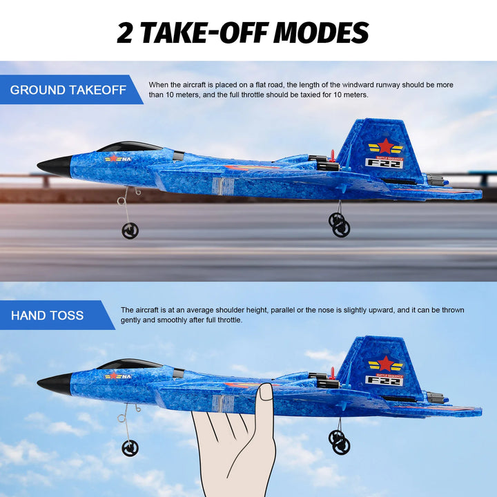 RC F22 Raptor Airplane With Night Flight LED Lights