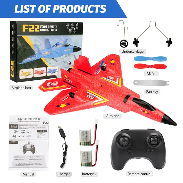 RC F22 Raptor Airplane With Night Flight LED Lights