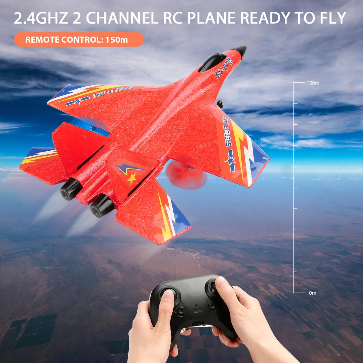 RC Airplane Toy With LED Lights for Day-Night Family Fun