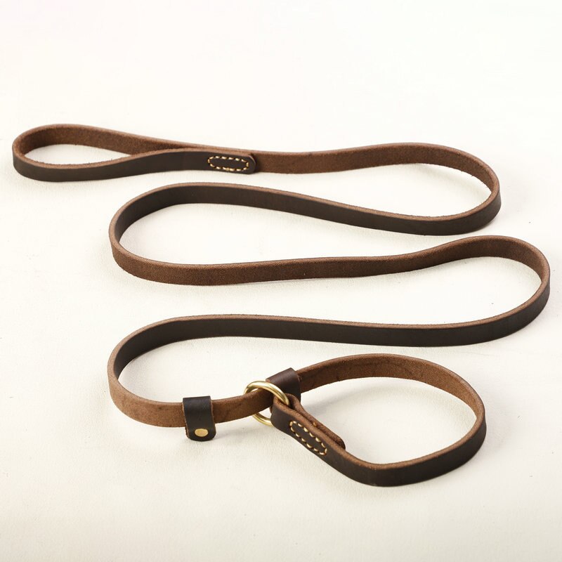 Leather Slip Dog Leash Collar | Streamlined Control