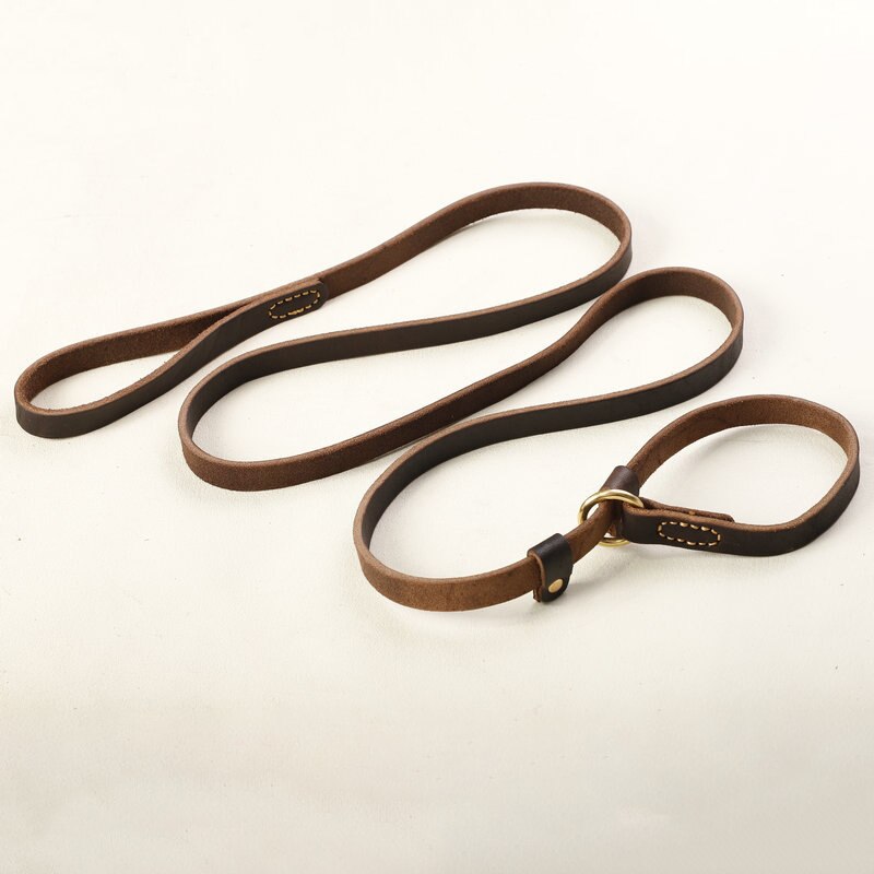Leather Slip Dog Leash Collar | Streamlined Control