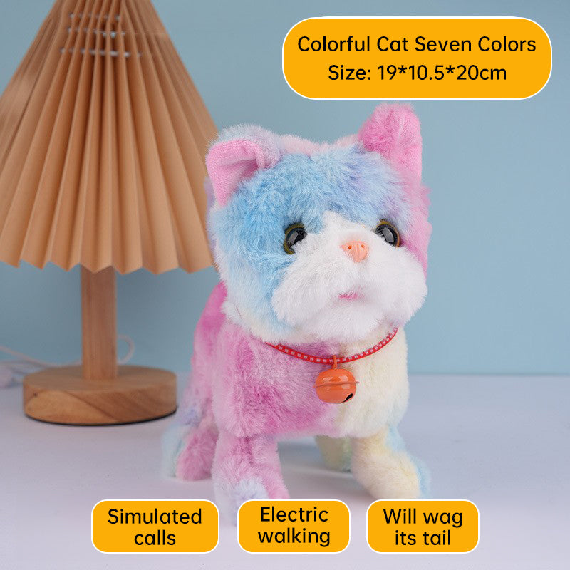 Interactive Walking Cat Toy With Sounds & Wagging Tail