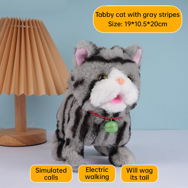 Interactive Walking Cat Toy With Sounds & Wagging Tail