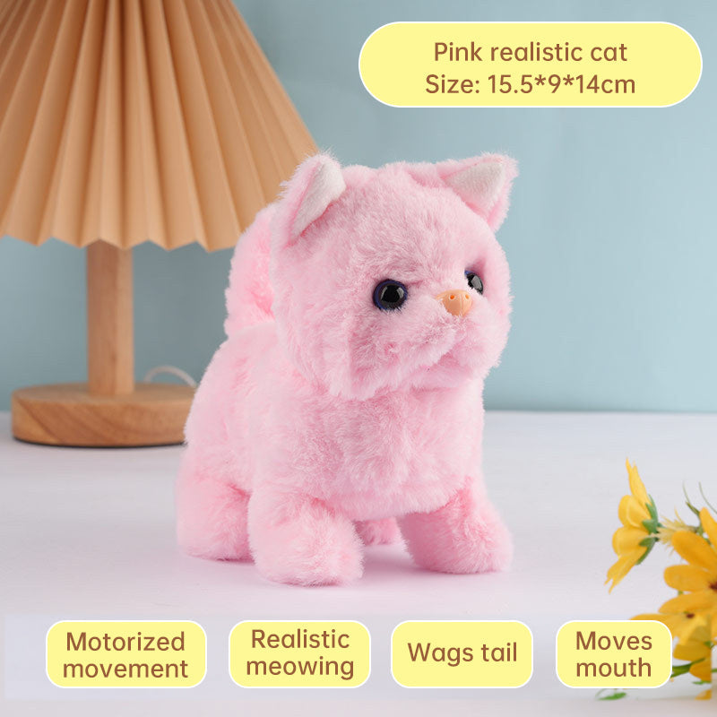Interactive Walking Cat Toy With Sounds & Wagging Tail