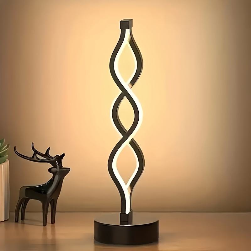 Spiral LED Table Lamp, Rechargeable Bedside Mood Light