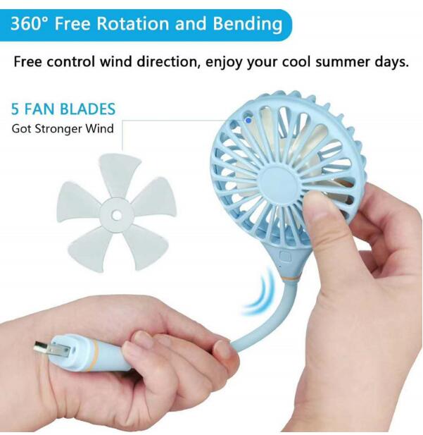 Rechargeable Hands-Free Neck Fan: 360° Airflow & 3 Speeds