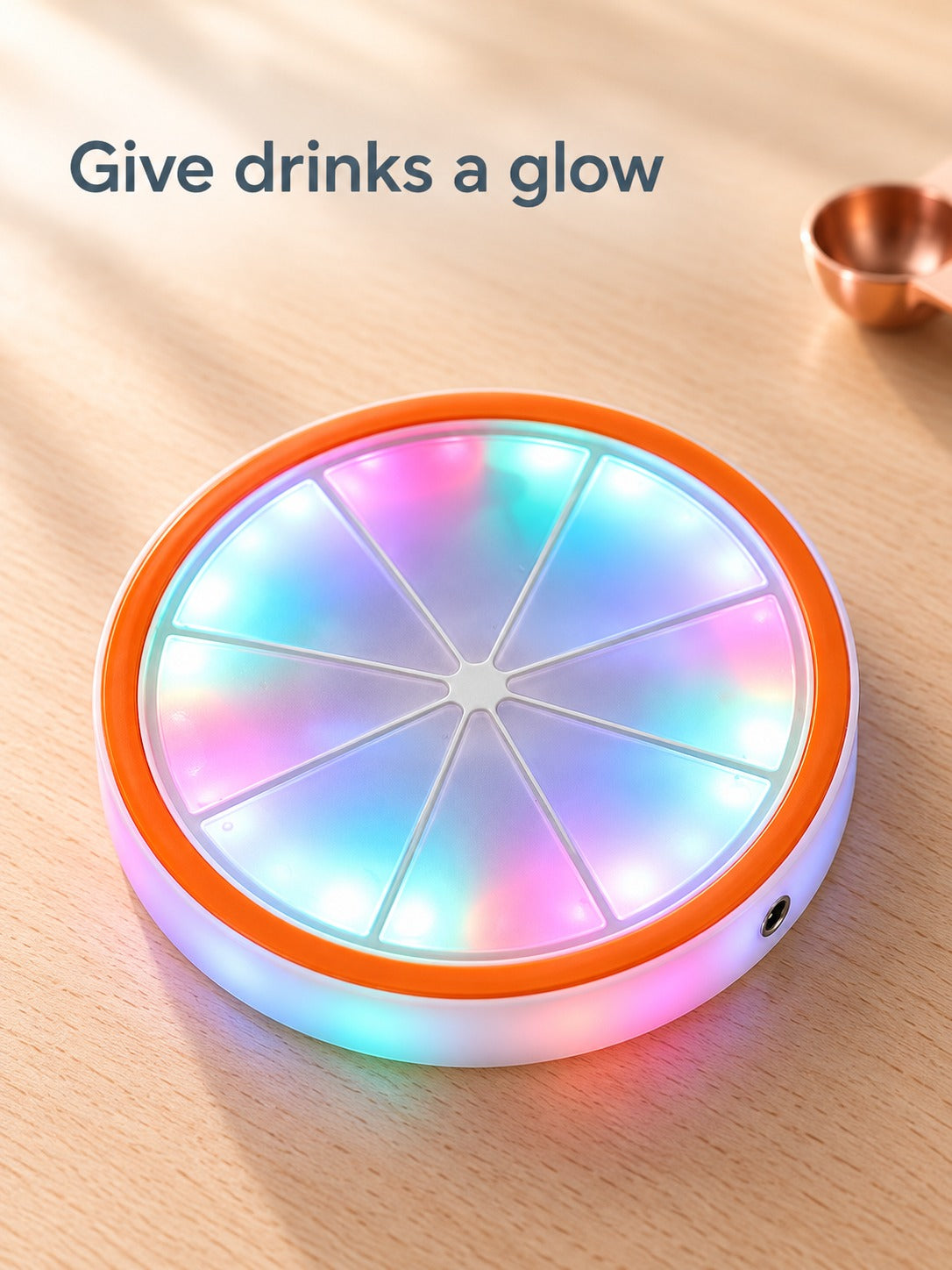 Rechargeable LED Drink Coaster with Color-Changing Glow