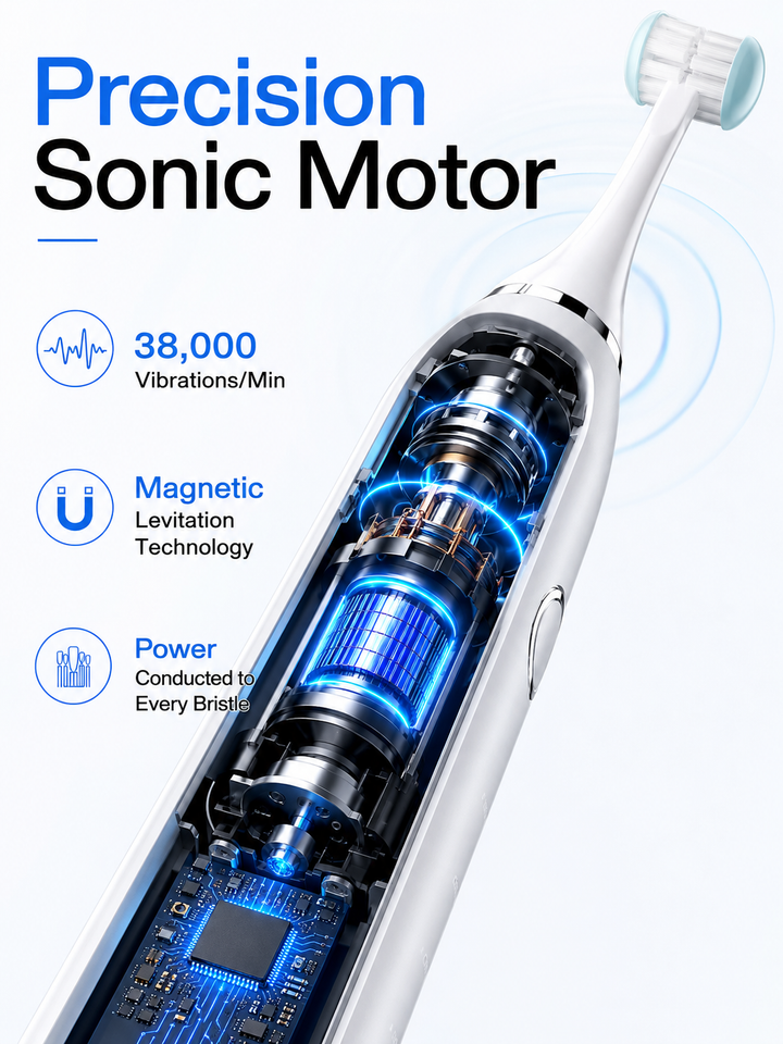 Sonic Electric Toothbrush — 5-Mode Magnetic Motor, 90-Day Battery