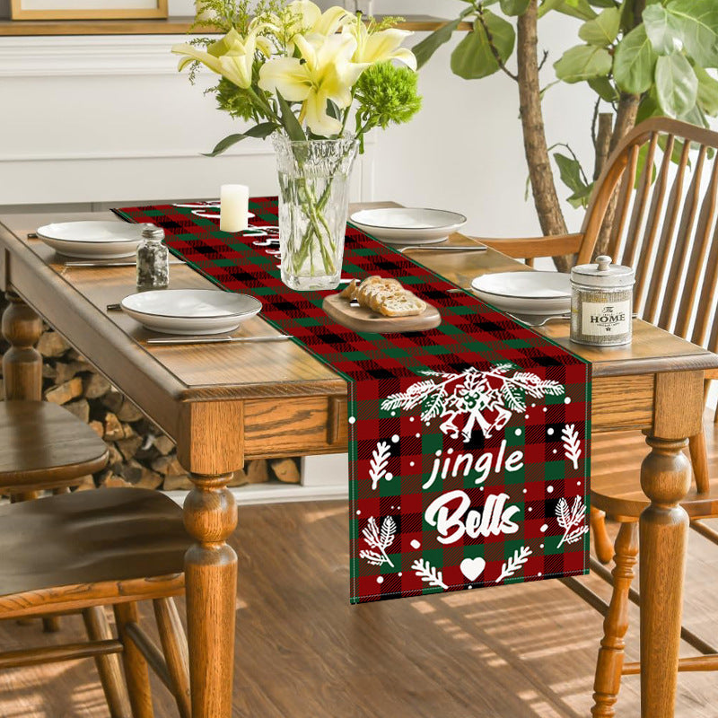 Christmas Table Runner - Rustic Plaid Holiday Tablecloth