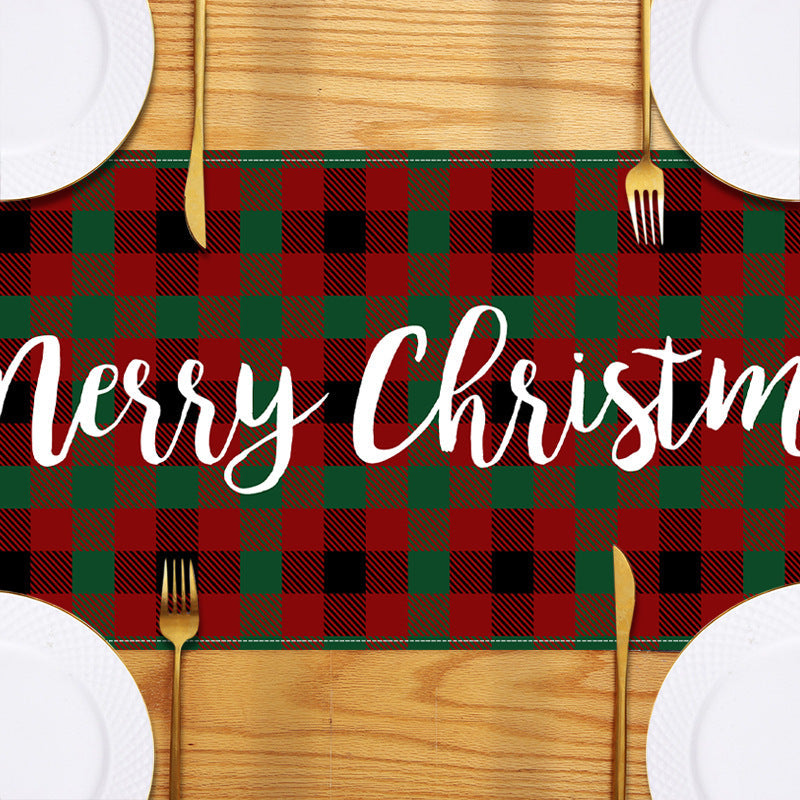 Christmas Table Runner - Rustic Plaid Holiday Tablecloth