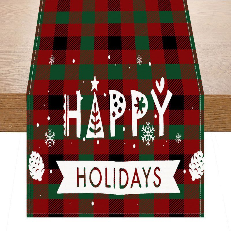 Christmas Table Runner - Rustic Plaid Holiday Tablecloth